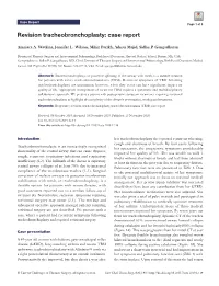 Revision Tracheobronchoplasty: Case Report