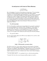 Second Person Verb Forms in Tibeto-Burman