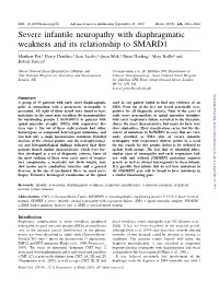 Severe Infantile Neuropathy with Diaphragmatic Weakness and Its Relationship to SMARD1