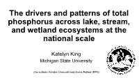 The Drivers and Patterns of Total Phosphorus Across Lake, Stream, and Wetland Ecosystems at the National Scale