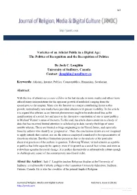 Varieties of an Atheist Public in a Digital Age: the Politics of Recognition and the Recognition of Politics
