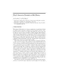 Weyl Character Formula in KK-Theory