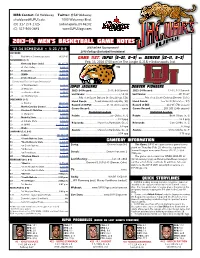 2013-14 Men's Basketball Game Notes