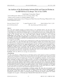 An Analysis of the Relationship Between Risk and Expected Return in the BRVM Stock Exchange: Test of the CAPM