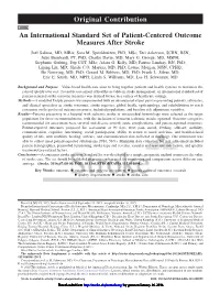 An International Standard Set of Patient-Centered Outcome Measures After Stroke