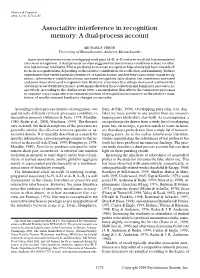 Associative Interference in Recognition Memory: a Dual-Process Account