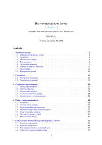 Basic Representation Theory [ Draft ]