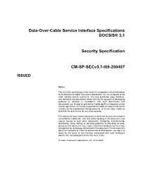 Data-Over-Cable Service Interface Specifications DOCSIS® 3.1
