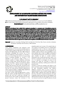 Development of an Improved Earthing Method for Power and Distribution Transformers Substations