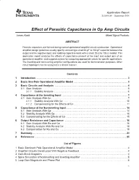 Effect of Parasitic Capacitance in Op Amp Circuits (Rev. A)