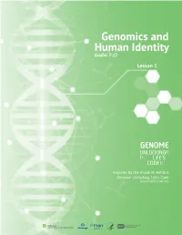 Genomics and Human Identity Grades 7-12