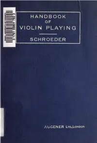 Handbook of Violin Playing, Has a Chapter on Viola Music