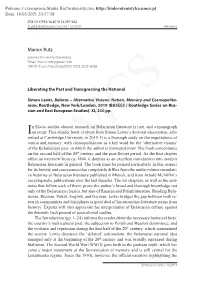 Marion Rutz Giessen University (Germany) Email: Marionrutz@Gmail.Com ORCID