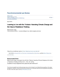 Narrating Climate Change and the Value of Resilience Thinking