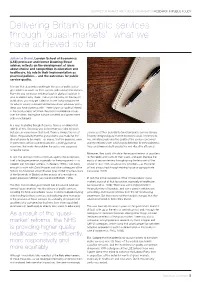 Quasi-Markets’: What We Have Achieved So Far