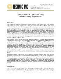 Specification for Low Alpha Lead in Wafer Bump Applications