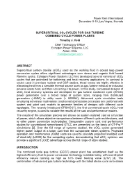 Supercritical CO 2 Cycles for Gas Turbine