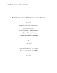 ALCOHOLICS ANONYMOUS 1 Renewed Relevance of Alcoholics Anonymous and Adlerian Psychology