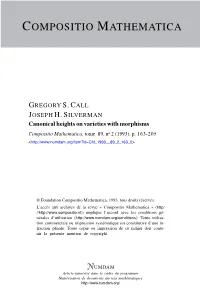Canonical Heights on Varieties with Morphisms Compositio Mathematica, Tome 89, No 2 (1993), P