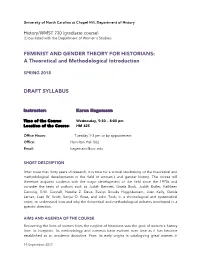 FEMINIST and GENDER THEORY for HISTORIANS: a Theoretical and Methodological Introduction