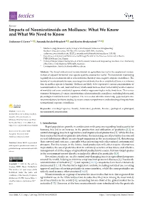 Impacts of Neonicotinoids on Molluscs: What We Know and What We Need to Know