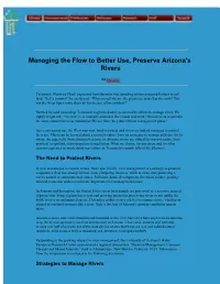 Managing the Flow of Rivers