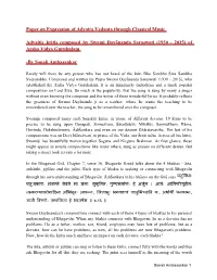 Paper on Expression of Advaita Vedanta Through Classical Music