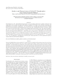 Synthesis and Characterization of Gd2o2s:Pr3+ Nanophosphors