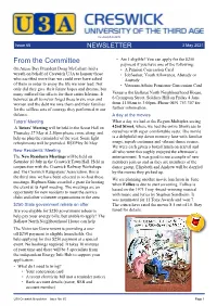 U3A Newsletter No. 65