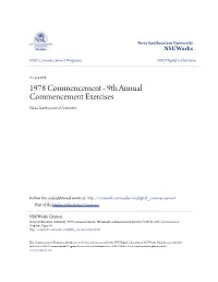 1978 Commencement - 9Th Annual Commencement Exercises Nova Southeastern University