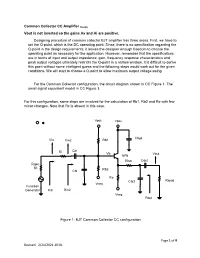 2/24/2021 16:01 Common Collector CC Amplifier Design Vout Is Not