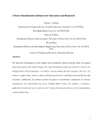 A Nano-Visualization Software for Education and Research