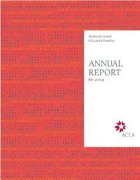 ACLS Annual Report for 2019