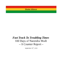 Fast Track to Troubling Times 100 Days of Narendra Modi – a Counter Report –