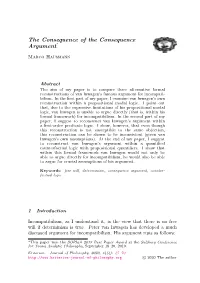 The Consequence of the Consequence Argument∗