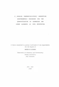 A Hydride Generation-Atomic Absorption Spectrometric Procedure