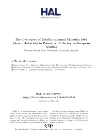 Acari: Oribatida) in Poland, with the Key to European Xenillus Mateusz Oszust, Piotr Klimaszyk, Aleksandra Jagiello