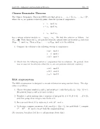 Chinese Remainder Theorem RSA Cryptosystem