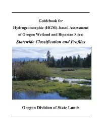 Guidebook for Hydrogeomorphic (HGM)–Based Assessment of Oregon Wetland and Riparian Sites: Statewide Classification and Profiles