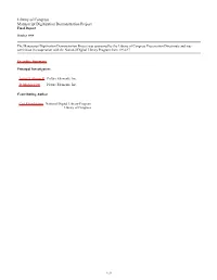 Library of Congress Manuscript Digitization Demonstration Project Final Report