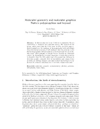 Molecular Geometry and Molecular Graphics: Natta's Polypropylene And