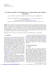 New Data on Cafarsite: Reinvestigation of Its Crystal Structure and Chemical Composition
