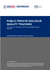 Public Private Dialogue Quality Tracking Ppd Quality Tracking System Implementation Report