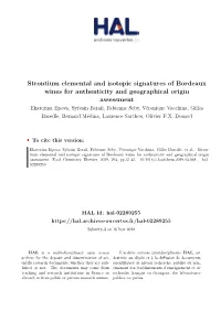 Strontium Elemental and Isotopic Signatures Of