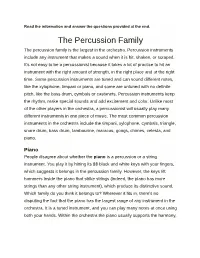 The Percussion Family of Instruments