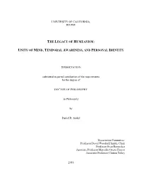 Unity of Mind, Temporal Awareness, and Personal Identity