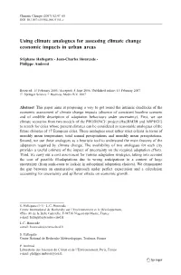 Using Climate Analogues for Assessing Climate Change Economic Impacts in Urban Areas