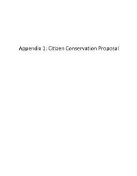 Appendix 1: Citizen Conservation Proposal