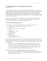 “Complying with All Laws” During Design and Construction by Eric Pempus, AIA