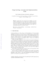 Deep Learning: Concepts and Implementation Tools